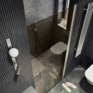 Душевая дверь MaybahGlass MGD-804-5 80см хром матовый